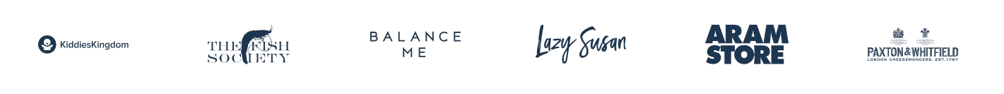 Client brands: KiddiesKingdom, The Fish Society, Balance Me, Lazy Susan, Aram Store, Paxton & Whitfield